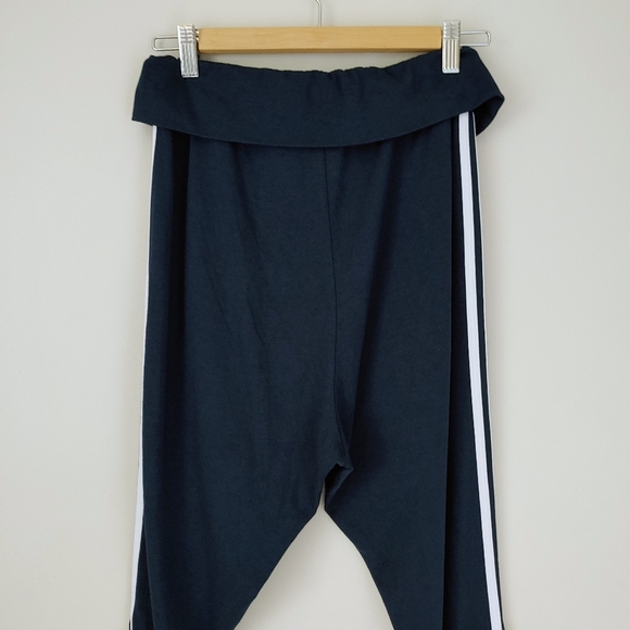 Adidas Neo Harem Cropped Pants Sweatpants Size Small Blue White Stripes - Picture 7 of 10
